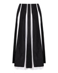 PLEATED SKIRT WITH CONTRAST FABRICS