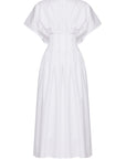 WHITE COTTON DRESS WITH NAZAR BEADS