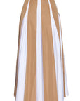 PLEATED SKIRT WITH CONTRAST FABRICS