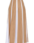 PLEATED SKIRT WITH CONTRAST FABRICS