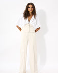 WIDE LEG GABARDINE PANTS