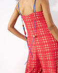 PLAID JUMPSUIT WITH EXTRA LONG STRAPS