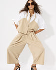 ULTRA WIDE LEG PANTS WITH PLEATS