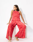 PLAID JUMPSUIT WITH EXTRA LONG STRAPS