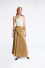 A-LINE MIDI SKIRT WITH A PLEATED BOW ON WAIST