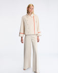 GABARDINE PANTS WITH BUTTON DETAIL